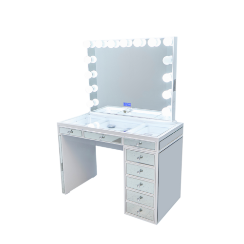 Kelly Hollywood Makeup Vanity Station White