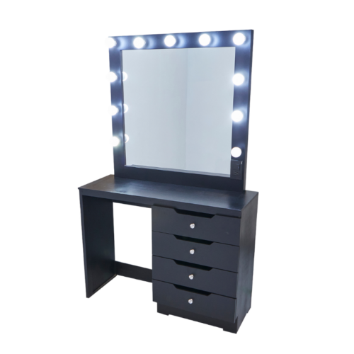 Melanie Hollywood Mirror Vanity Station Black