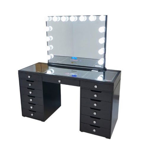 Michelle Hollywood Makeup Vanity Station Black